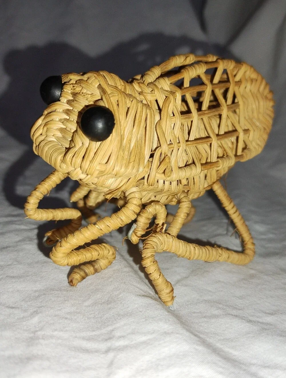Vintage Weave Cricket Bug Grasshopper Decor 5